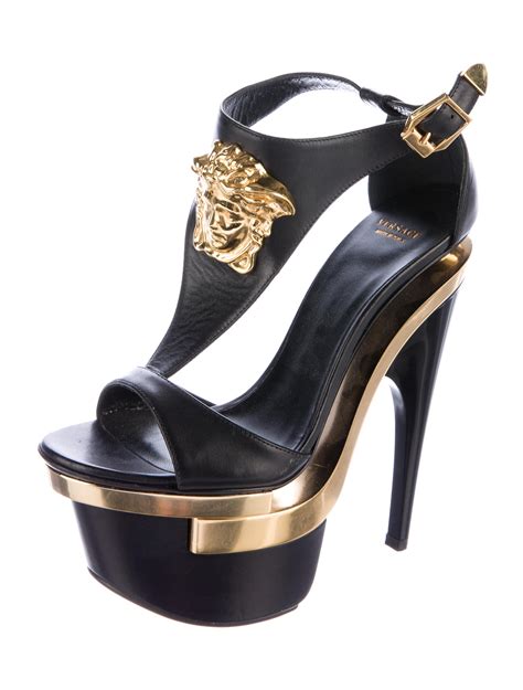 versace medusa leather sandals|versace platform heels medusa.